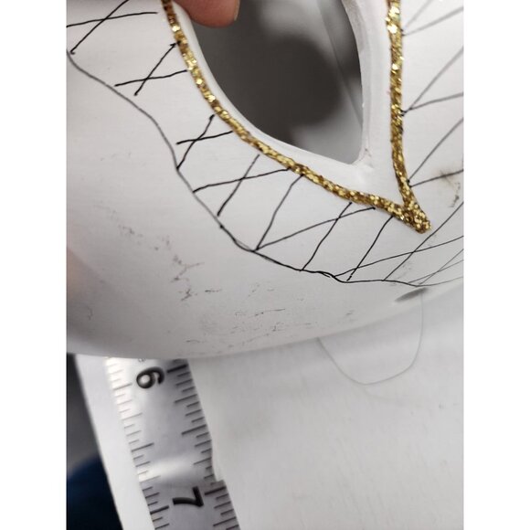 Vintage Venetian Carnival Wall Mask Hanging Ceramic Glittery Hand Painted Decor - Picture 8 of 8